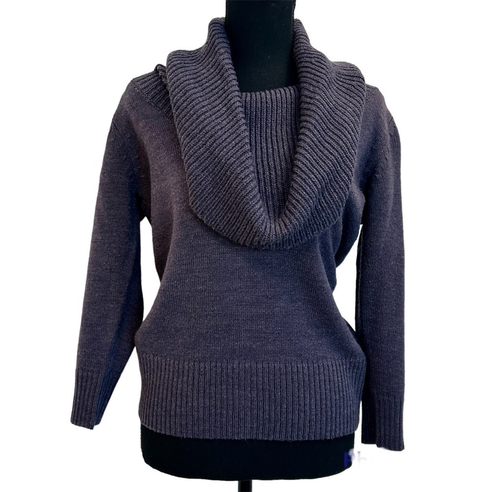 JOE Fresh purple chunky knit cowl neck sweater Sz S